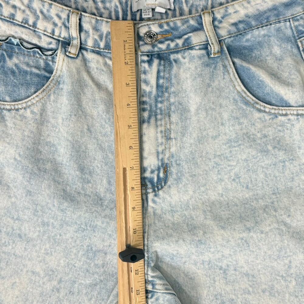 Never Fully Dressed Light Wash Blue Scallop Detail Straight Leg Jeans size 10 - Picture 6 of 13